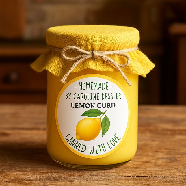 Sticker Rond Home Made Lemon Curd Canning Label Sheet (Créateur téléchargé)