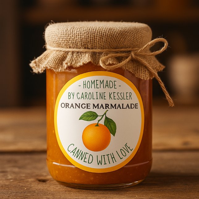 Sticker Rond  Home Made Orange Marmalade Canning Label Sheet (Créateur téléchargé)