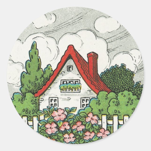 Sticker Rond Home Sweet Home Cottage (Devant)