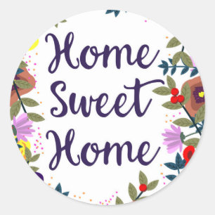 Sticker Rond Home Sweet Home Floral Reef