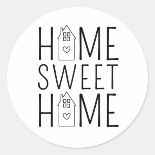 Sticker Rond Home Sweet Home Immobilier