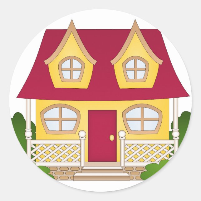 Sticker Rond Home Sweet Home - Jour (Devant)