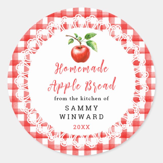 Sticker Rond Homemade Apple Bread Label (Devant)