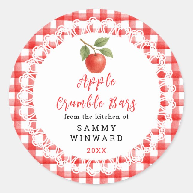 Sticker Rond Homemade Apple Crumble Bars Label (Devant)