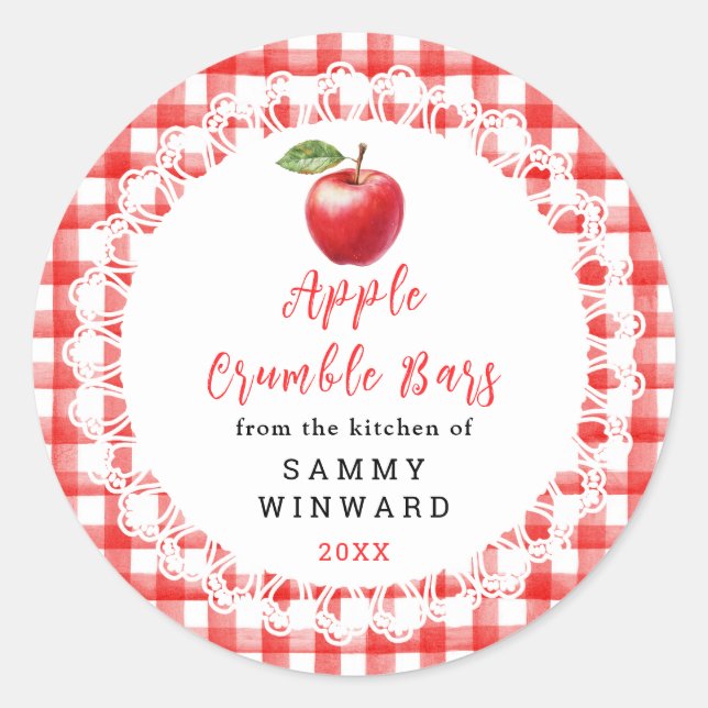 Sticker Rond Homemade Apple Crumble Bars Label (Devant)