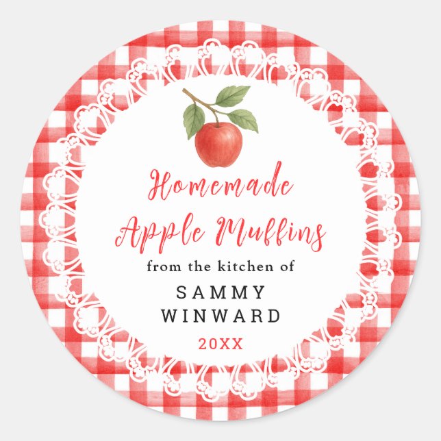 Sticker Rond Homemade Apple Muffins Label (Devant)