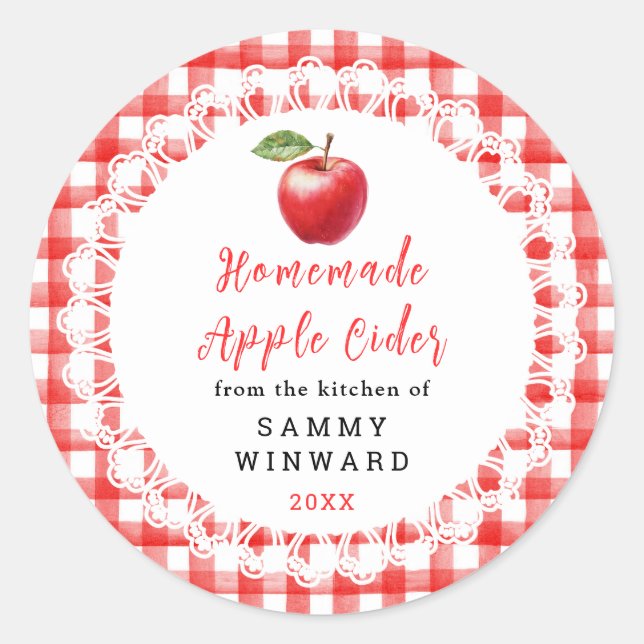 Sticker Rond Homemade Applesauce Label (Devant)