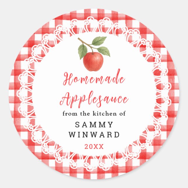 Sticker Rond Homemade Applesauce Label (Devant)