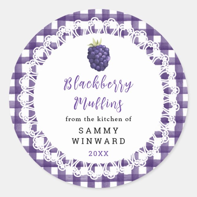 Sticker Rond Homemade Blackberry Jam Label (Devant)