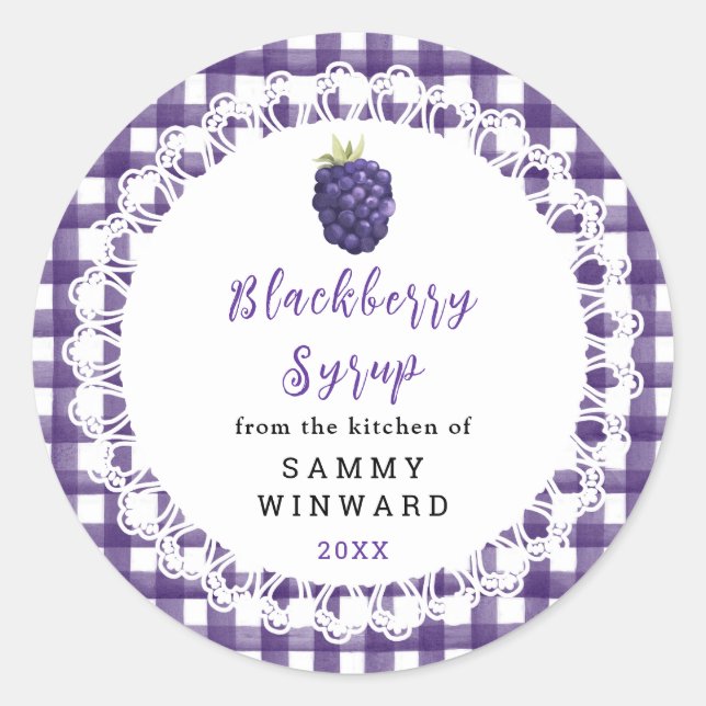 Sticker Rond Homemade Blackberry Syrup Label (Devant)