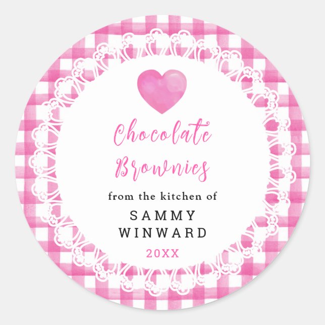 Sticker Rond Homemade Chocolate Brownies Label (Devant)