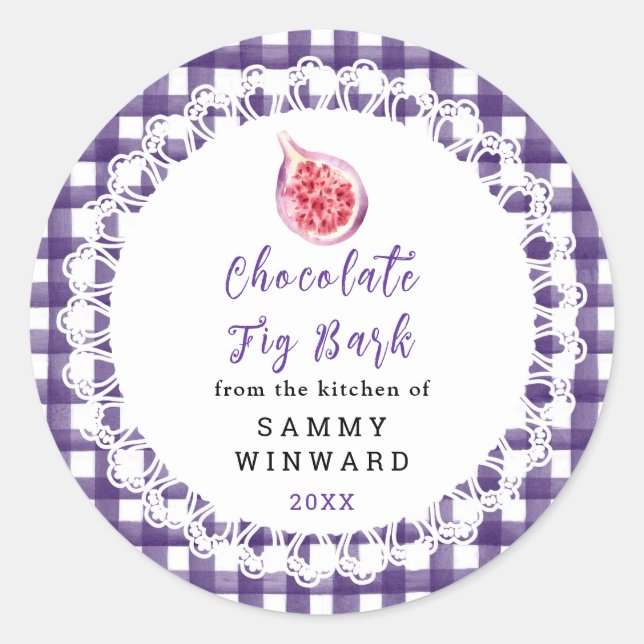 Sticker Rond Homemade Chocolate Fig Bark Label (Devant)