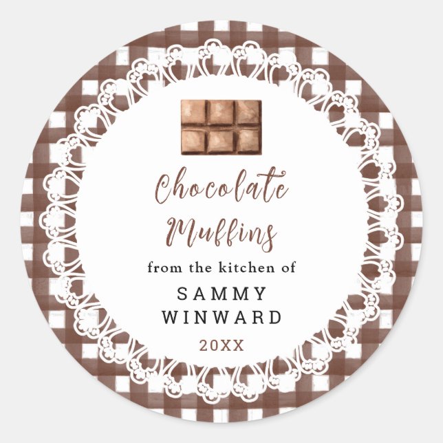 Sticker Rond Homemade Chocolate Muffins Label (Devant)