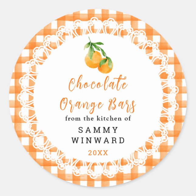 Sticker Rond Homemade Chocolate Orange Bars Label (Devant)