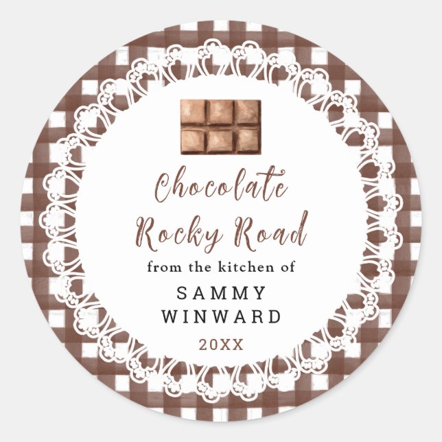 Sticker Rond Homemade Chocolate Rocky Road Label (Devant)