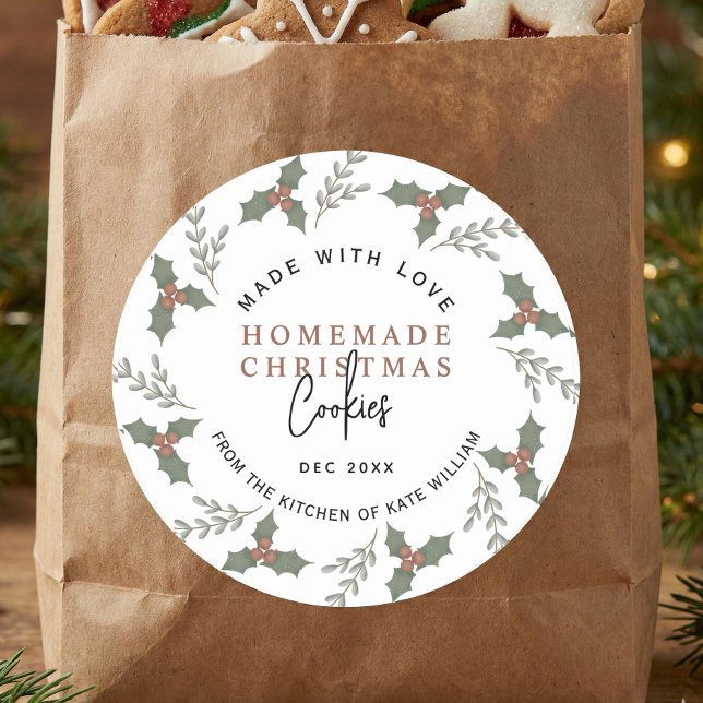 Sticker Rond Homemade Christmas Cookies Baked Goods Label (Créateur téléchargé)