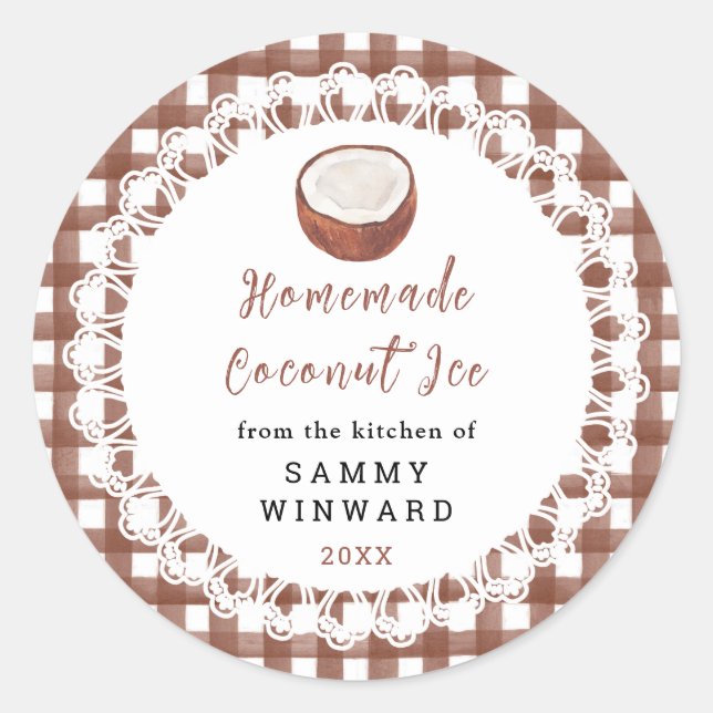 Sticker Rond Homemade Coconut Ice Label (Devant)