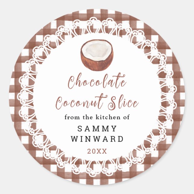 Sticker Rond Homemade Coconut Slice Label (Devant)