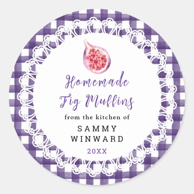 Sticker Rond Homemade Fig Muffins Label (Devant)