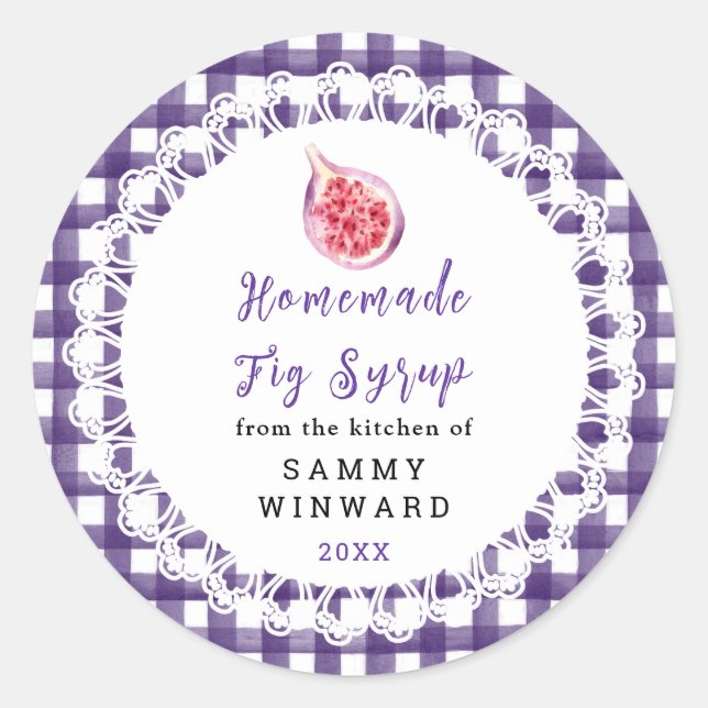 Sticker Rond Homemade Fig Syrup Label (Devant)