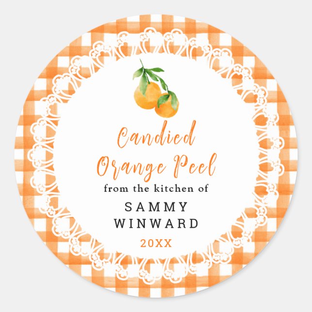 Sticker Rond Homemade Orange Candied Peel Label (Devant)