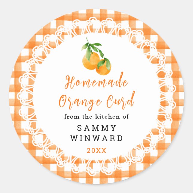 Sticker Rond Homemade Orange Curd Label (Devant)