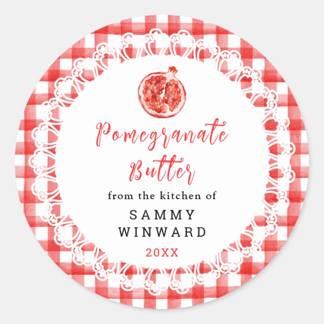 Sticker Rond Homemade Pomegranate Butter Label (Devant)