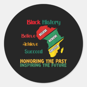 Sticker Rond Hommage Au Passé Inspirant Hommes Femmes Noirs