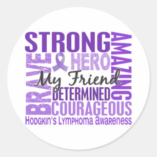 Sticker Rond Hommage Carré Homme ami Hodgkins Lymphoma