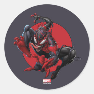 Sticker Rond Homme-araignée Venomisé Miles Morales
