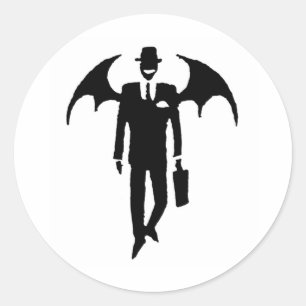 Sticker Rond homme d'affaires diable