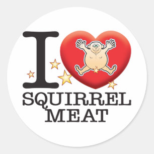 Sticker Rond Homme d'amour de viande d'écureuil