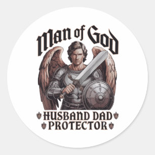 Sticker Rond Homme De Dieu Mari Papa Christian Jésus Béni Da