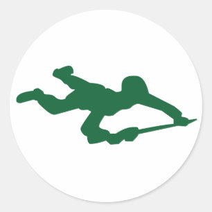 Sticker Rond Homme de l'armée verte