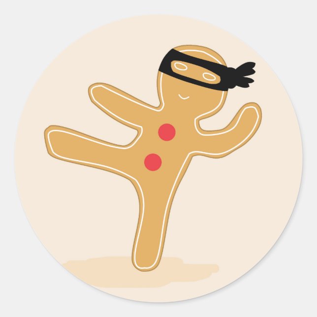 Sticker Rond Homme de Ninjabread (Devant)
