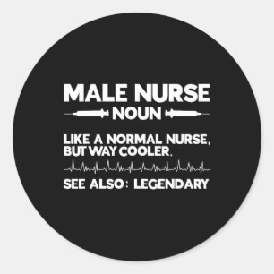 Sticker Rond Homme Infirmière Définition Homme Infirmière Meurt