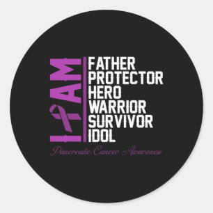 Sticker Rond Homme Pancréatique Cancer Sensibilisation Je suis