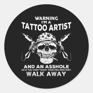 Sticker Rond Homme Tattoo Artist Skull Graphic Tattoo Artist Ap