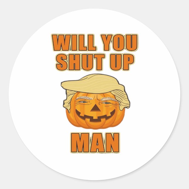 Sticker Rond Homme, Trumpkin Halloween (Devant)