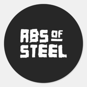 Sticker Rond Hommes Abs Of Steel Gym Fitness entraînement Bodyb