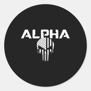 Sticker Rond Hommes Alpha - Fitness Fitness entraînement Bodybu