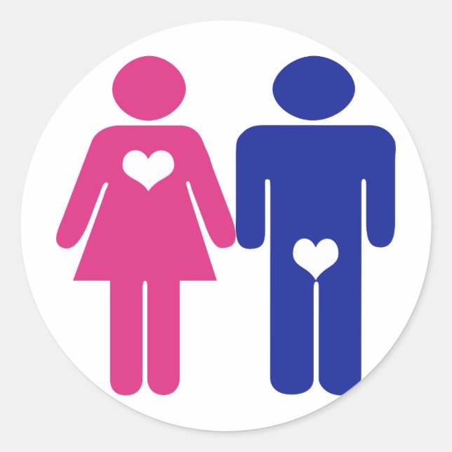 Sticker Rond Hommes contre femmes (Devant)