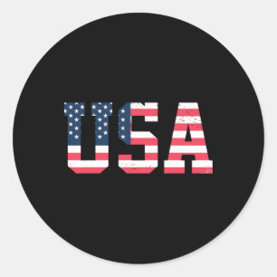 Sticker Rond Hommes de chemise - Américain 4 juillet Patriotiqu