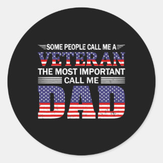 Sticker Rond Hommes Drapeau Américain Certaines Personnes M'App