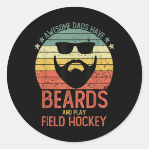 Sticker Rond Hommes drôles Papas géniaux ont des barbes et joue