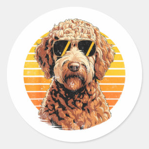 Sticker Rond Hommes femmes cool fiers doodle vintage amoureux d