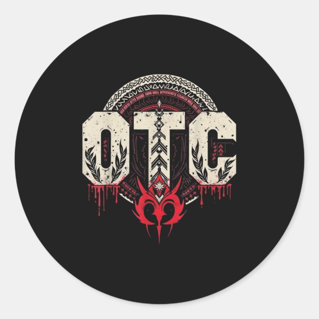 Sticker Rond Hommes Femmes Enfants Otc Bloodline Roman Fan M (Devant)
