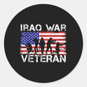 Sticker Rond Hommes Femmes Vétéran de la guerre en Irak