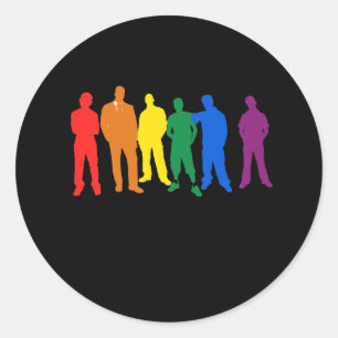 STICKER ROND HOMMES GAY PRIDE