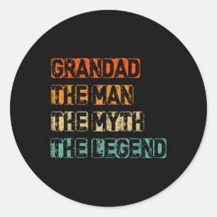 Sticker Rond Hommes Grand Homme Le Mythe Légende Fête des pères